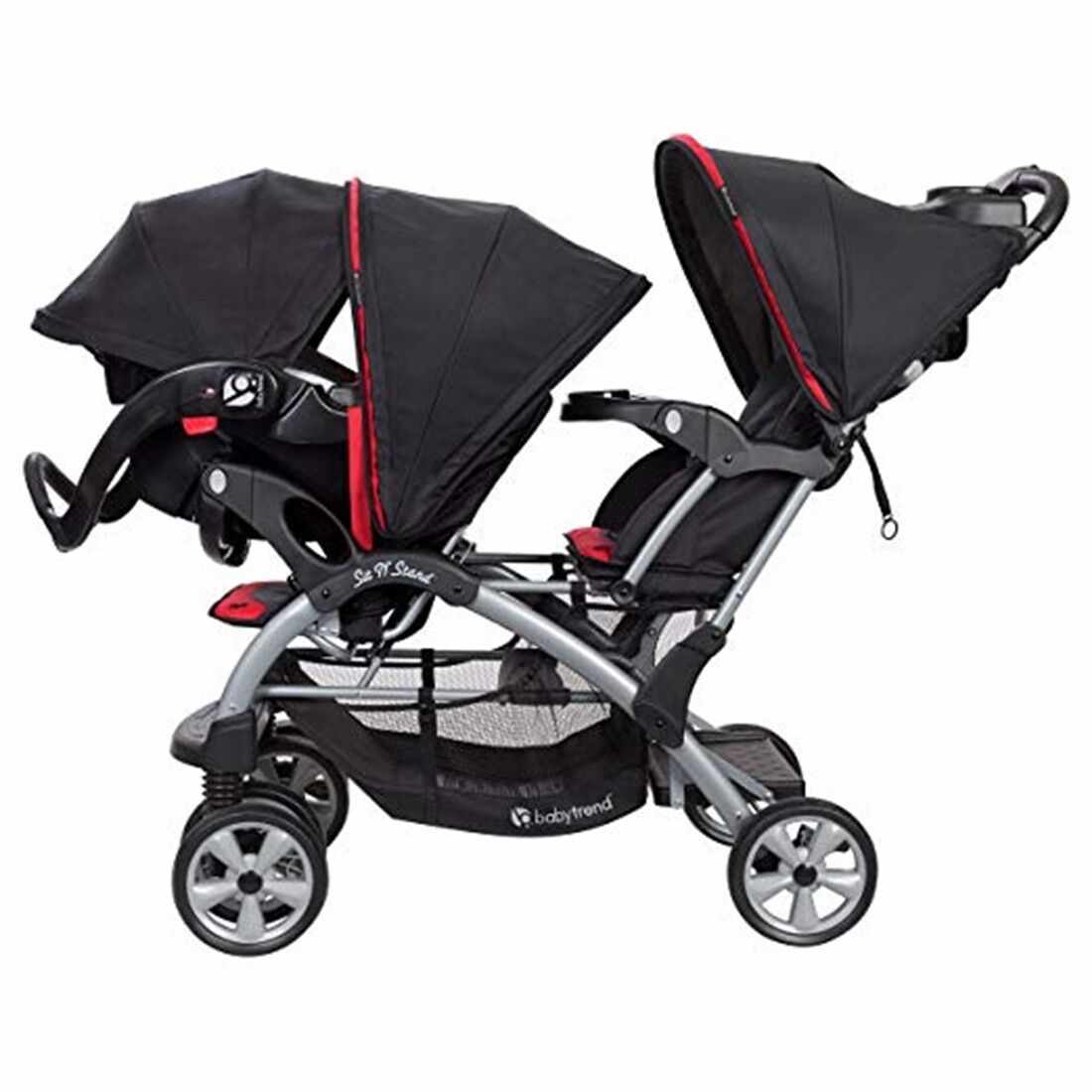Red and black car seat stroller combo sales