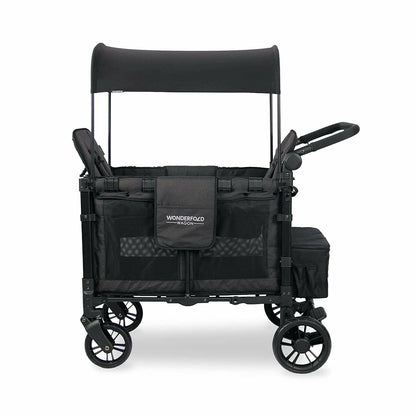 Double Stroller Wagon with 2 Seats Wonderfold Elite Jet Black