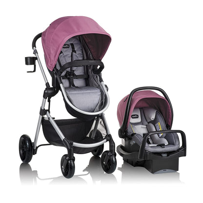Evenflo Pivot Modular Travel System With SafeMax Car Seat - Dusty Rose