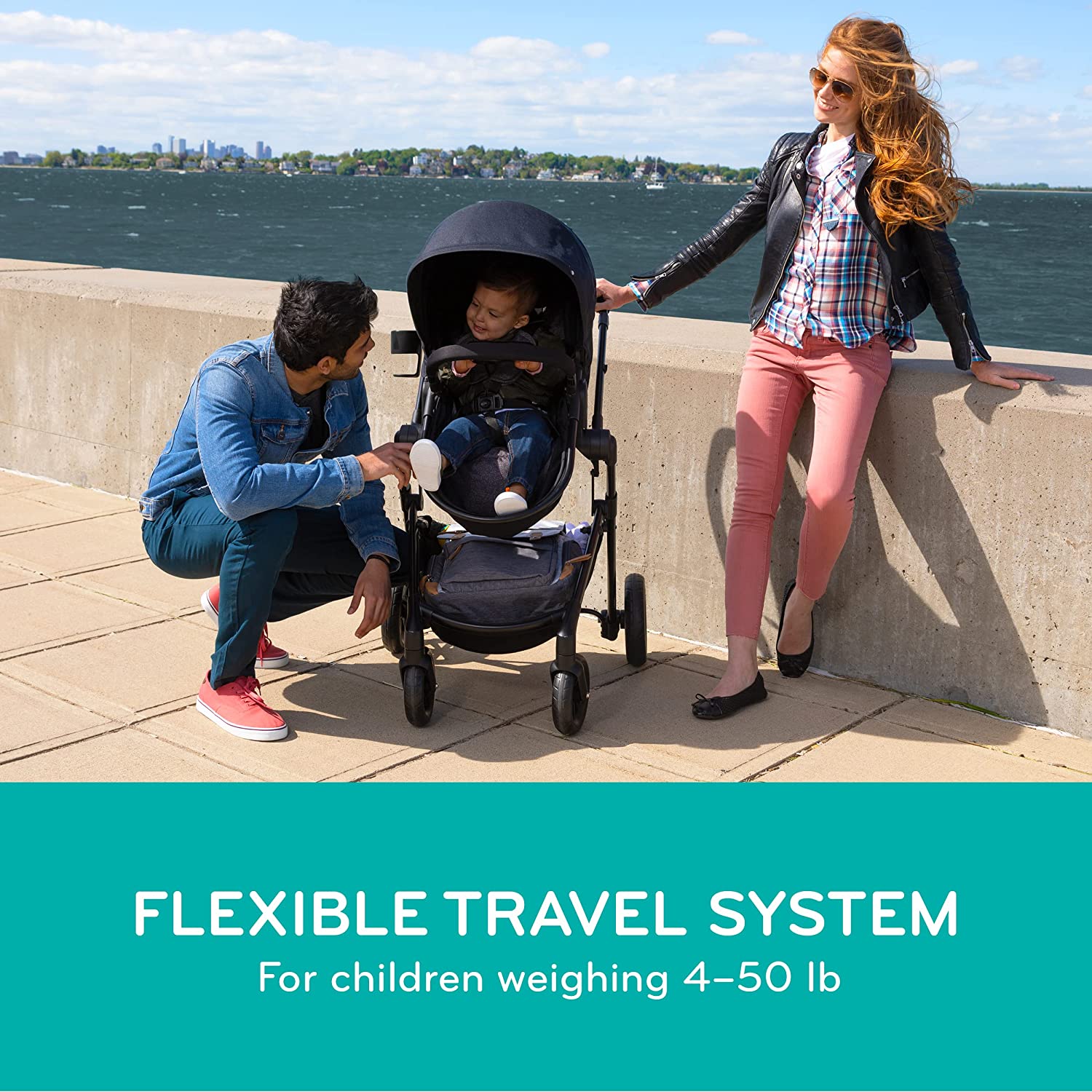 Evenflo Pivot Modular Travel System With SafeMax Car Seat Dusty Rose BabyStrollerSets